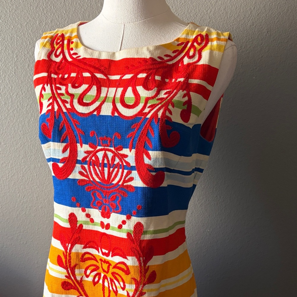 Tabitha Anthropologie Embroidered Cotton Sleeveless Dress Size 6